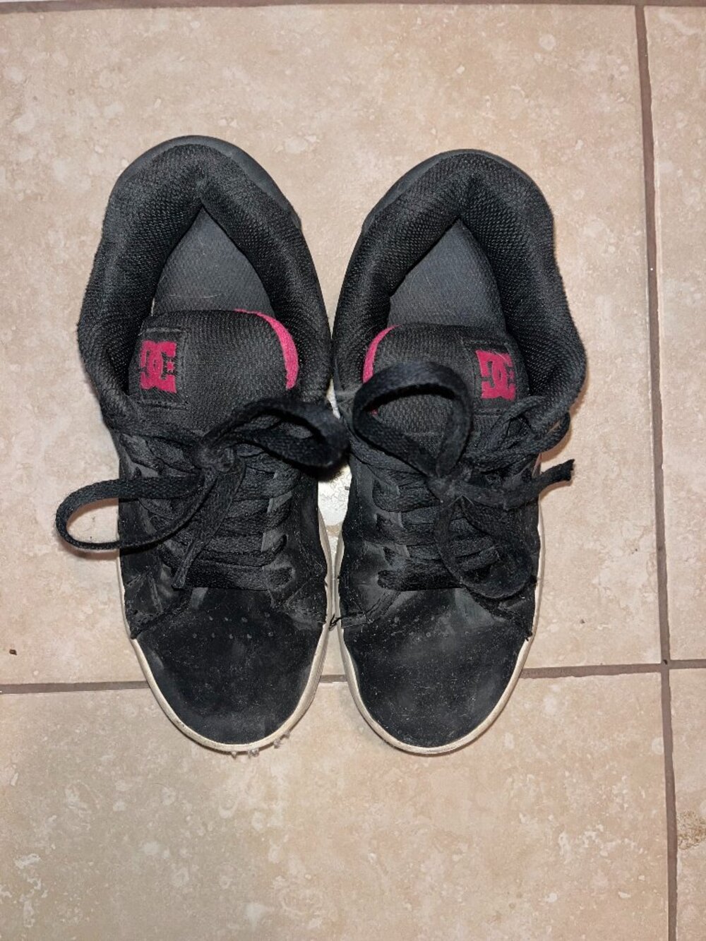 DC Pink and Black Skater Shoes- Women's Size 7